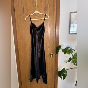 Sans Souci Vintage Black Satin Maxi Dress